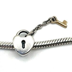 Pandora Key To My Heart Sterling Silver & 14k Lock & Key Charm